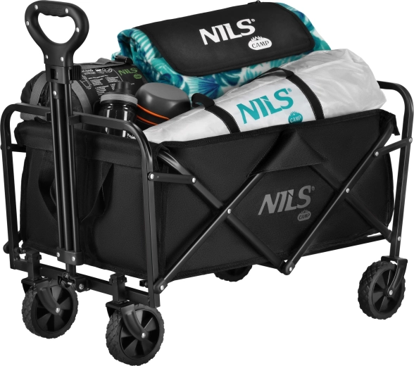 Składany wózek kempingowy NILS Camp, czarny