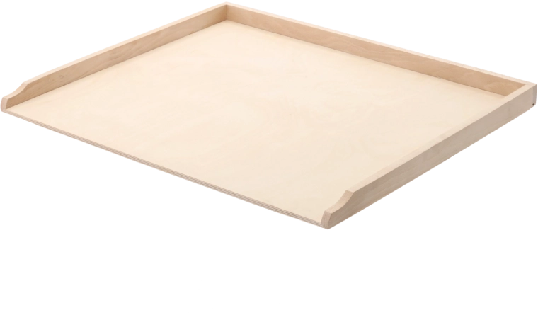 Drewniany blat kuchenny 61 × 51 cm z podwyższonymi krawędziami