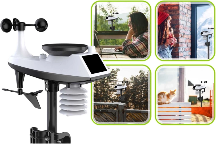 Kompletny zewnętrzny multisensor z wiatromierzem i deszczomierzem