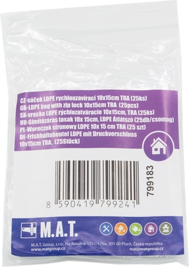 Woreczki strunowe LDPE 10 × 15 cm, transparentne (25 szt.)