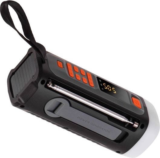 Trzy źródła zasilania: solar, korbka i USB‑C