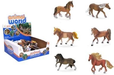 Figurka konia 13 cm - 1 sztuka – Mix brązowych koni