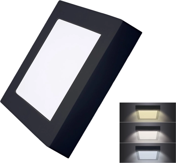 Solight LED mini panel CCT natynkowy kwadratowy 12 W czarny