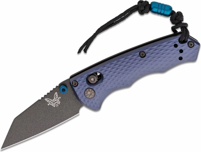 nóż składany Benchmade Full Immunity Crater Blue, szaro-niebieskie aluminium