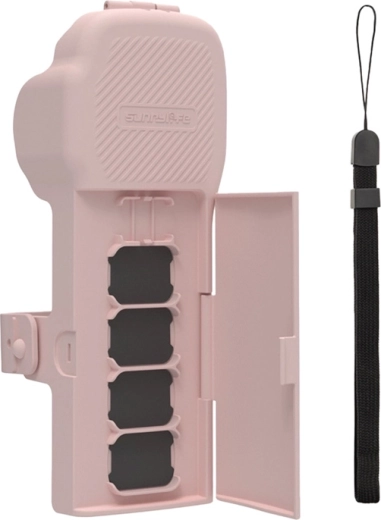Ochronne etui Sunnylife z paskiem i smyczą na szyję do DJI Osmo Pocket 3 – różowe