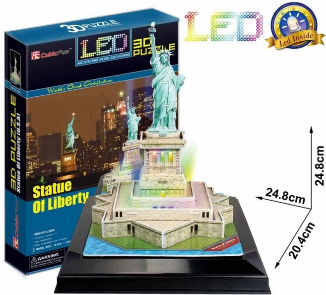 Puzzle 3D Statua Wolności / LED – 37 elementów