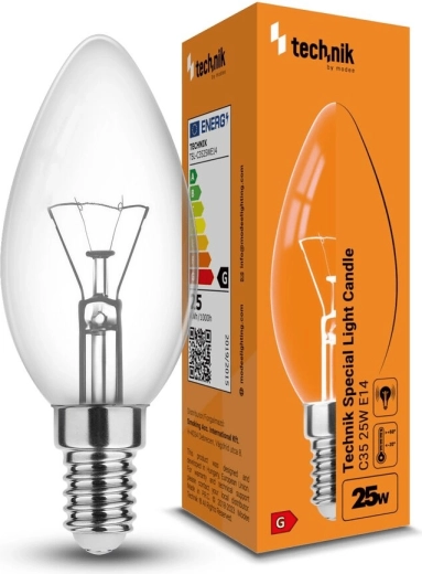 Specjalna żarówka świecowa C35 25W E14 ciepła biel