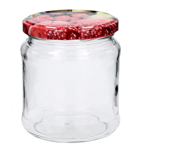 Słoik 450 ml ze śrubowanym dekoracyjnym wieczkiem FI 82