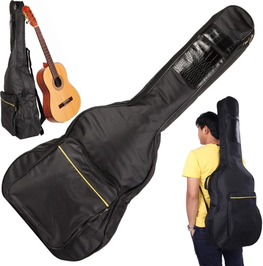 Futerał na gitarę akustyczną z kieszeniami i wzmocnieniami