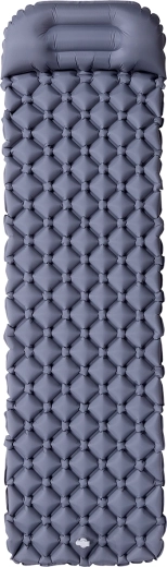 Nadmuchiwana mata turystyczna z zintegrowaną poduszką NILS CAMP NC4006 szara