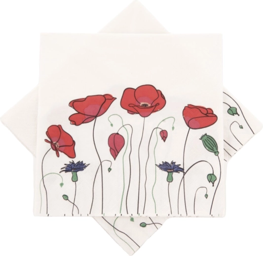 Papierowe serwetki Mak 33 × 33 cm, 20 szt.
