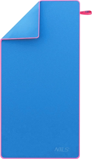 Szybkoschnący ręcznik z mikrofibry NILS, niebiesko‑różowy