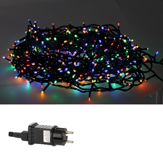 Bożonarodzeniowy łańcuch świetlny LED 500 LED multicolor z zimnym migotaniem, 25 m