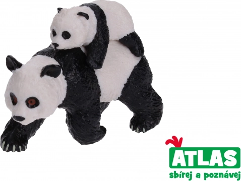 figurka panda z młodym 8 cm
