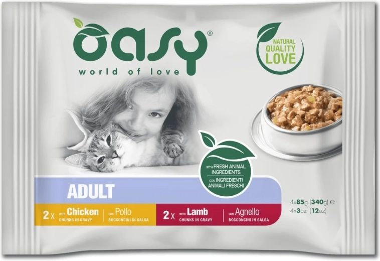 Oasy saszetki dla kotów w sosie – mięsny wybór 4×85 g