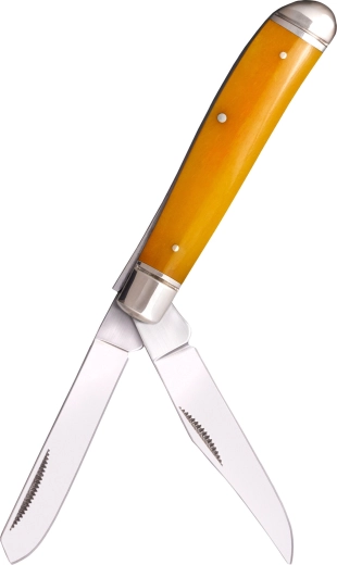 Cold Steel Mini Trapper żółty nóż kieszonkowy z dwoma ostrzami
