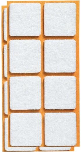 Filcowe samoprzylepne podkładki pod meble 25 × 25 mm, białe (16 szt.)