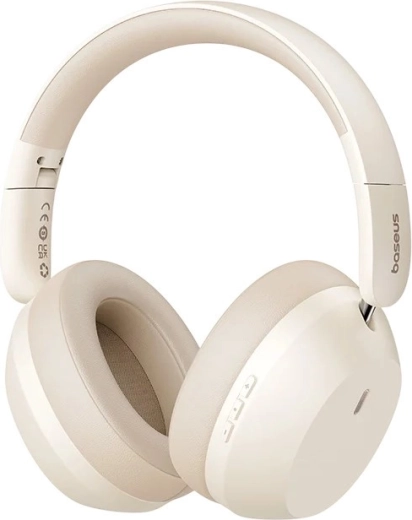 Baseus Bass 35 Max bezprzewodowe słuchawki nauszne Bluetooth 5.3 beżowe