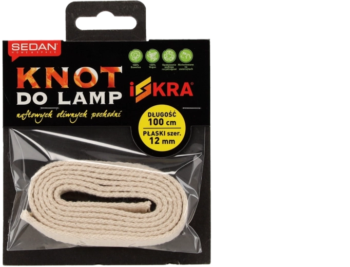 Płaski knot do lamp naftowych i olejowych 12 mm