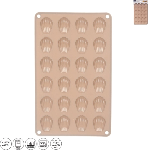 Silikonowa forma na mini muszelki 24 szt. beżowa