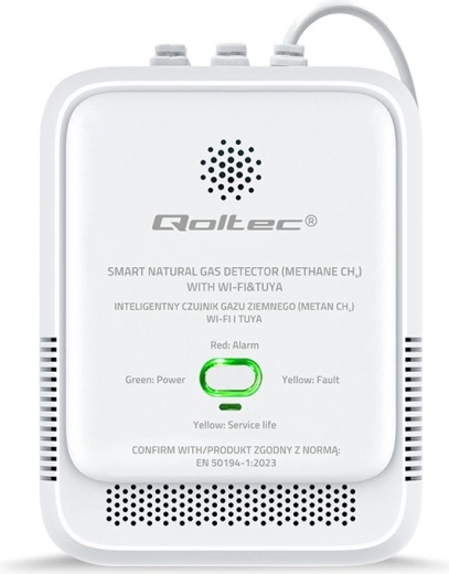 Inteligentny detektor wycieku gazu ziemnego CH4 z Wi‑Fi TUYA i alarmem LED 85 dB