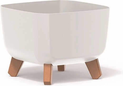 Doniczka na nóżkach GRACIA Square 24 × 24 cm – biała