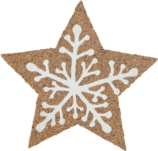 Zestaw korkowych podkładek pod kubek i szklankę Gwiazdka 10 × 10 cm, 6 szt.