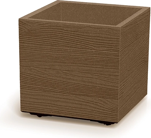 Donica Madera Square Eco Wood 38,5 cm – kwadratowa donica z tworzywa sztucznego z imitacją drewna