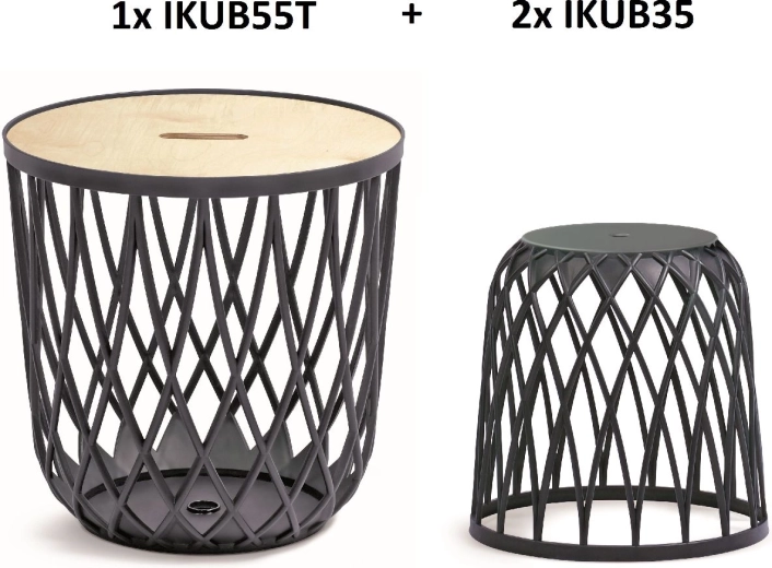 Zestaw uniwersalnych koszy Uniqubo 2+1, antracyt