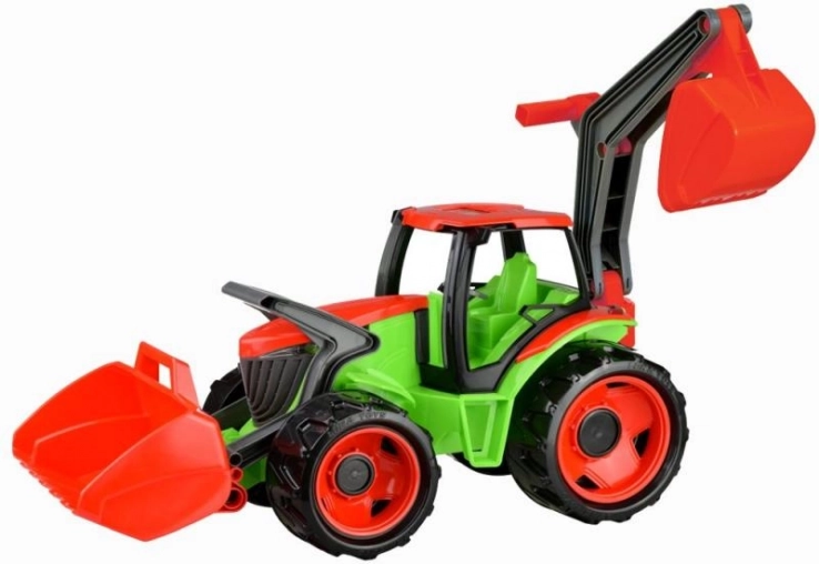 Lena traktor z łyżką i koparką – zielono‑czerwony