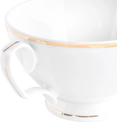Elegancka złota linia i śnieżnobiała porcelana
