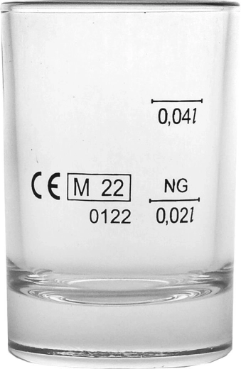 Kieliszek miarowy z podwójną podziałką 20/40 ml Chile