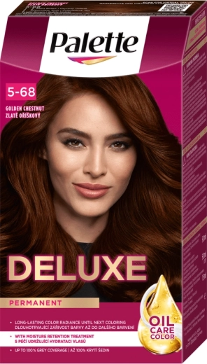 Palette Deluxe trwała farba do włosów 5-68 złoty orzechowy 50 ml
