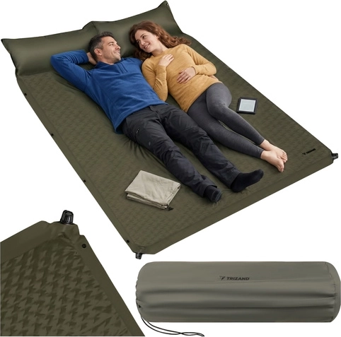 Trizand samopompująca mata turystyczna dla dwóch osób 186 × 130 cm