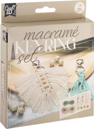 Kreatywny zestaw makramowy – 2 breloki do kluczy