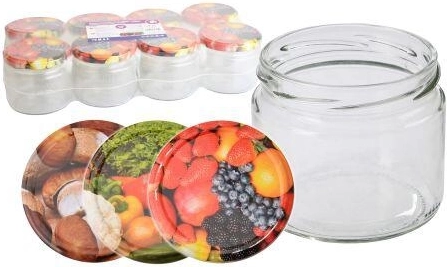 Słoiki do wekowania 330 ml TWIST 82 z pokrywkami, mix dekorów (8 szt.)
