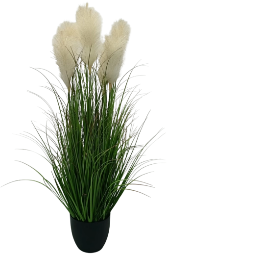 Garden Line sztuczna trawa pampasowa w doniczce beżowa 125 cm