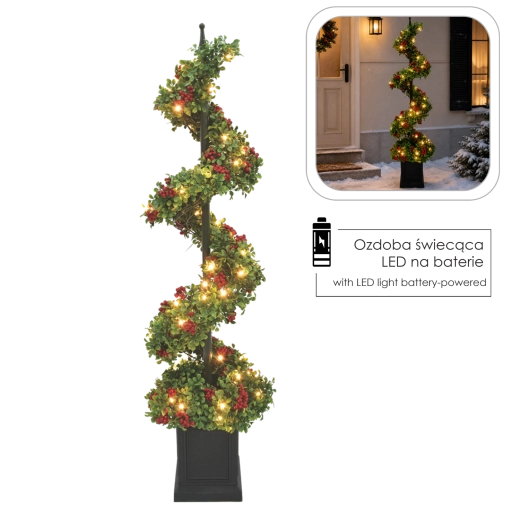 Świąteczne drzewko LED w kształcie spirali, 120 cm