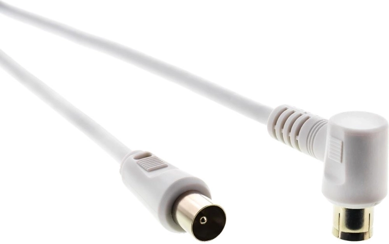 SENCOR antenowy kabel koncentryczny wtyczka–gniazdo 90° 10 m biały