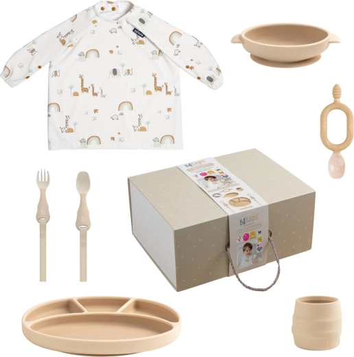 Zestaw prezentowy Bibado do karmienia fawn/serengeti spaghetti