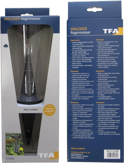 Plastowy deszczomierz 12,2 × 30,5 cm z uchwytem