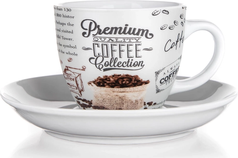 Ceramiczna filiżanka ze spodkiem 190 ml Premium Coffee