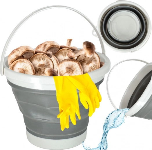 Składane silikonowe wiadro 10 L szare