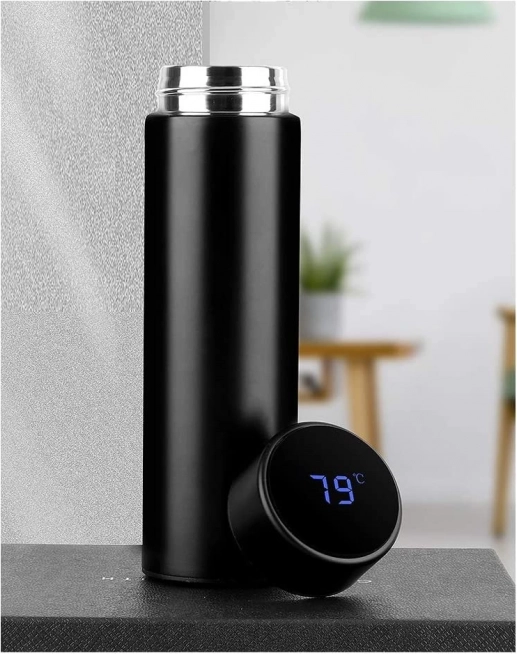 Inteligentny termos kubek z wyświetlaczem LED 500 ml czarny