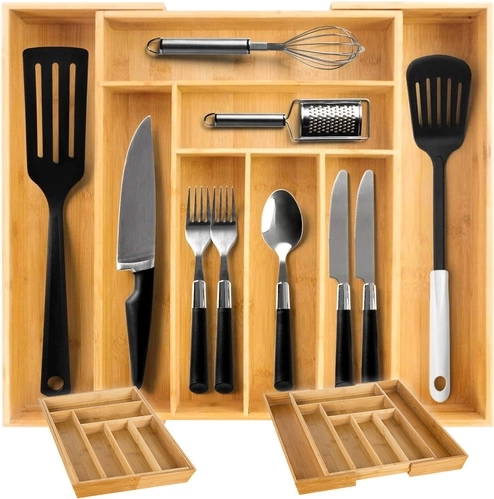 Bambusowy rozszerzany organizer do szuflady RUHHY