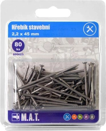 Gwoździe budowlane 45 × 2,2 mm, 80 szt.