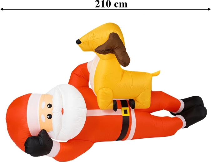 Dmuchańce Mikołaj z reniferem 210 cm z podświetleniem LED