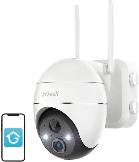 bezprzewodowa zewnętrzna kamera Wi‑Fi 3MP ieGeek ZS‑GX1S biała 5200 mAh