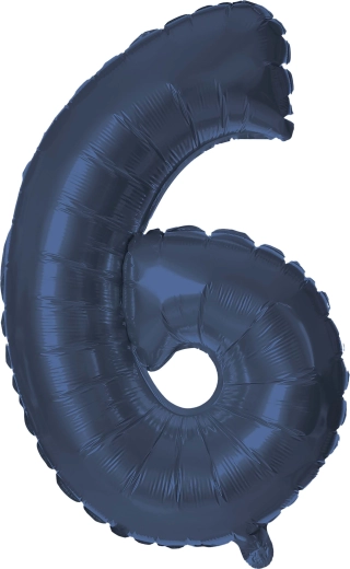 Balon foliowy TORO cyfra 6, 30 cm – Niebieski