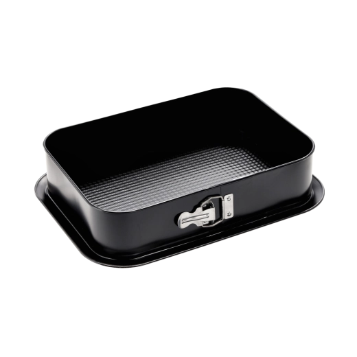 Prostokątna forma do tortu z odpinanym rantem 34 × 24 cm, czarna